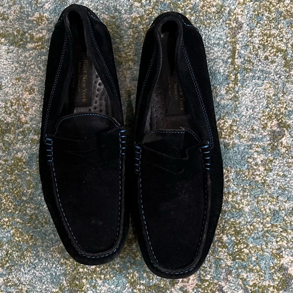 Too Boot Blue Suede Driving Penny Loafers Size 10